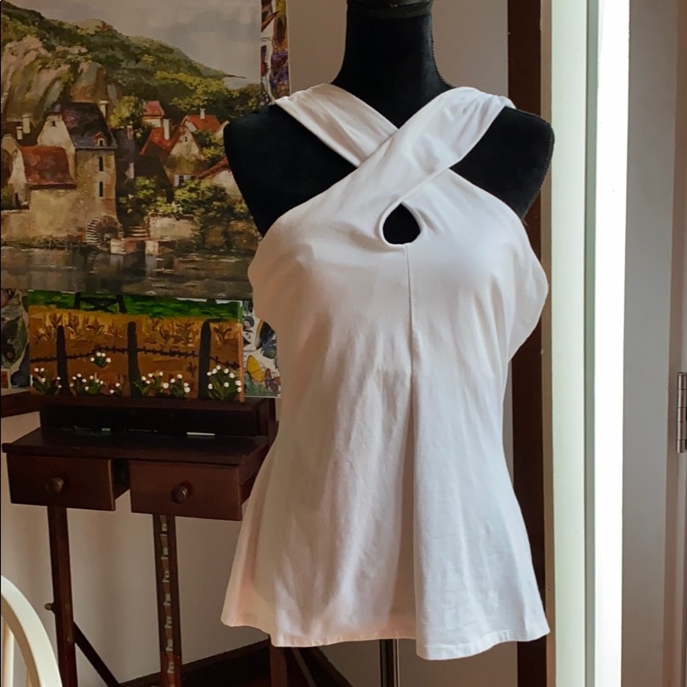 Boston Proper cross cross top w/shelf bra NWOT